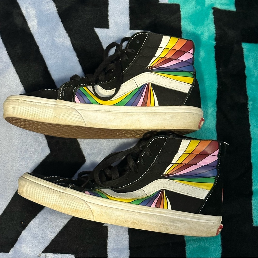 VANS Hi Top Rainbow sneakers sz 7.5 - Picture 3 of 8